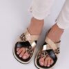 Sandalias Alli negra y print